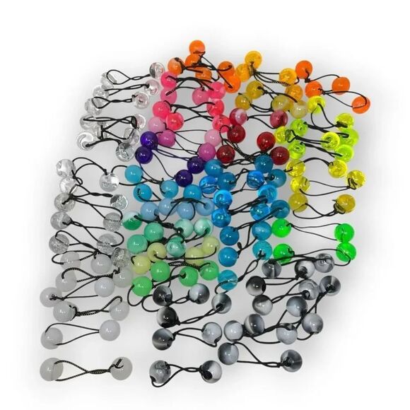 No Brand Accessories - Twin Bead Hair Knocker Pony Tail Holders Bubbles Balls Tie Backs Lot of 76 Sets